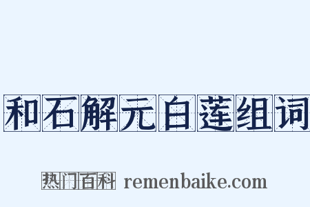 和石解元白莲组词是什么意思的图片
